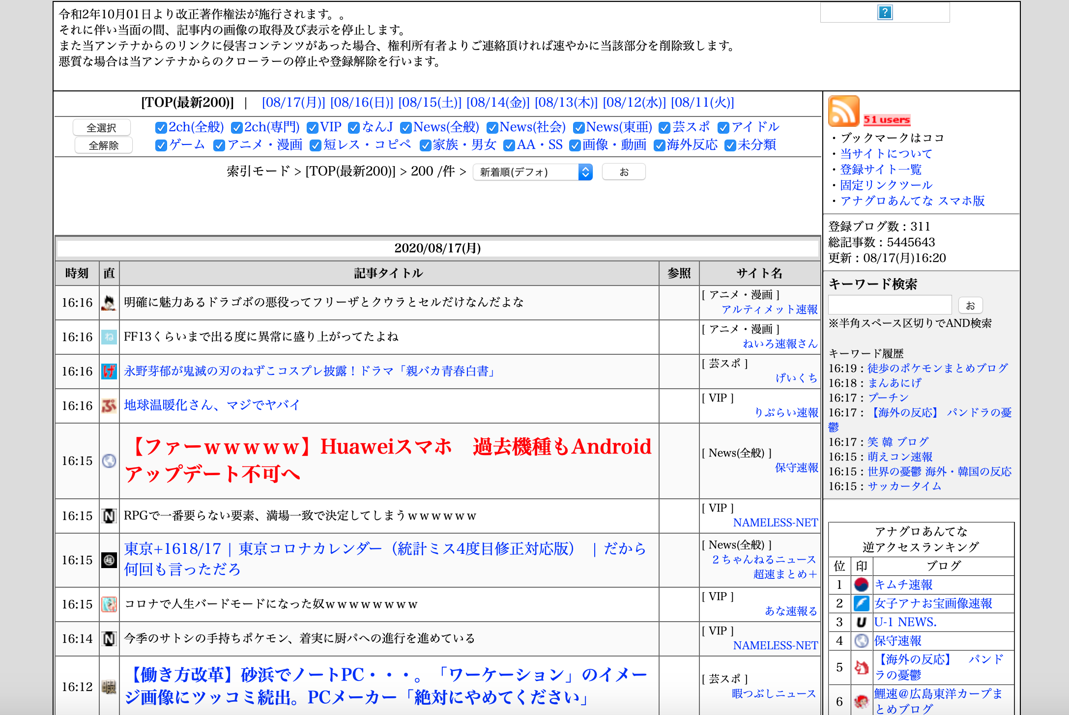 アナグロあんてなの登録基準は 運営者は 5ちゃんねるブログ バルス東京